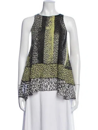 Pre-owned Giamba Silk Animal Print Top In Multicolor