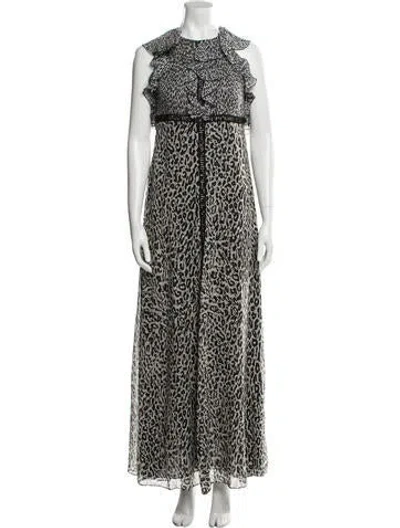 Pre-owned Giamba Silk Long Dress In Black