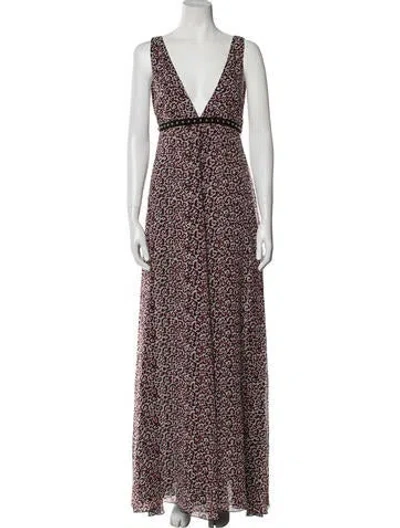 Pre-owned Giamba Silk Long Dress In White