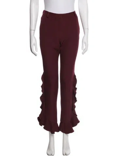 Pre-owned Giamba Straight Leg Pants In Burgundy