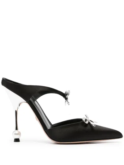 Giambattista Valli 105mm Satin High Heel Mules In Black