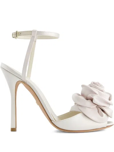 Giambattista Valli 110mm Satin Rose-embellished Sandals