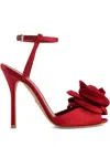 Giambattista Valli 110mm Satin Rose-embellished Sandals In Multi
