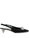Giambattista Valli 35mm Crystal-embellished Slingback Pumps In Black