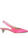 Giambattista Valli 35mm Satin Slingback Pumps In Pink