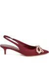 Giambattista Valli 40mm Crystal-embellished Slingback Pumps In Burgundy