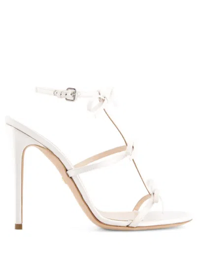 Giambattista Valli 90mm Bow-detailing Leather Sandals In Ivory