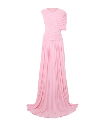 Giambattista Valli Asymmetric Draped Jersey Gown In Pink