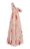Giambattista Valli Asymmetric Georgette Dress In Pink