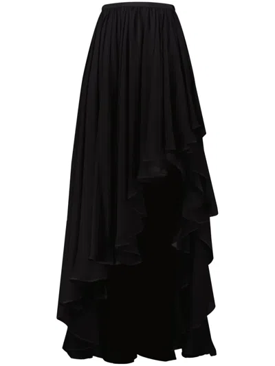 Giambattista Valli Asymmetric Georgette Skirt In Black