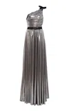 Giambattista Valli Asymmetric Liquid Dress In Gray