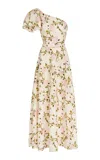 Giambattista Valli Rosier Asymmetric One-shoulder Cotton Poplin Midi Dress In Nude