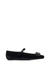 Giambattista Valli Bow-embellished Velvet Ballerina Shoes