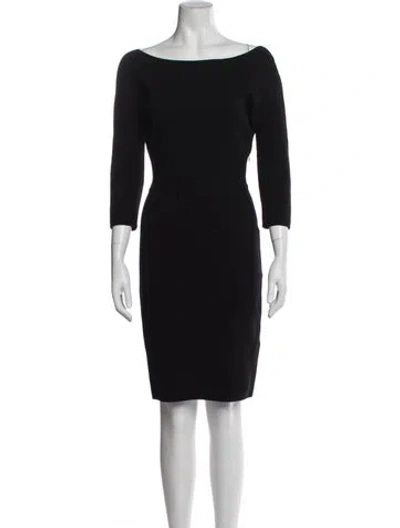 Pre-owned Giambattista Valli Bateau Neckline Knee-length Dress In Blue