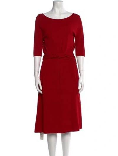 Pre-owned Giambattista Valli Bateau Neckline Midi Length Dress In Pink