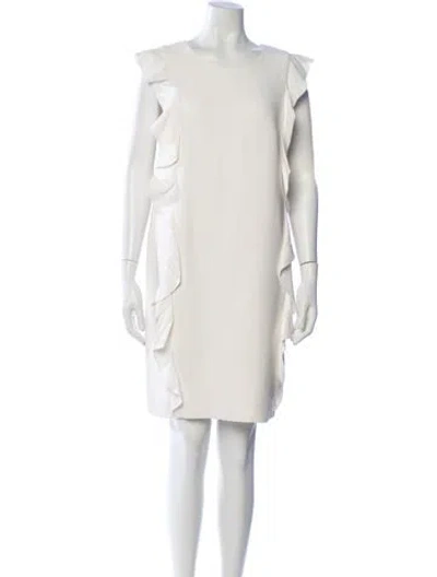 Pre-owned Giambattista Valli Bateau Neckline Mini Dress In Neutral