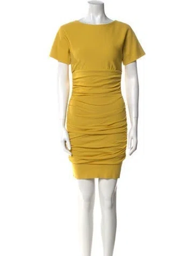 Pre-owned Giambattista Valli Bateau Neckline Mini Dress In Yellow