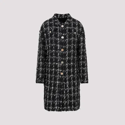 GIAMBATTISTA VALLI BLACK AND WHITE CHECKED BOUCL COAT