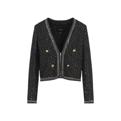 Giambattista Valli Bouclé Sequin-embellished Jacket In Black
