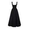 Giambattista Valli Floral Applique Midi Dress In Black