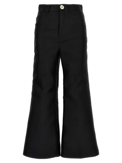 GIAMBATTISTA VALLI WOMEN BLACK CROPPED SILK BLEND PANTS, 30 LUXURY PANTS FOR WOMEN DARVEYS