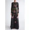 Giambattista Valli Floral Sequined Long-sleeve A-line Gown In Multi