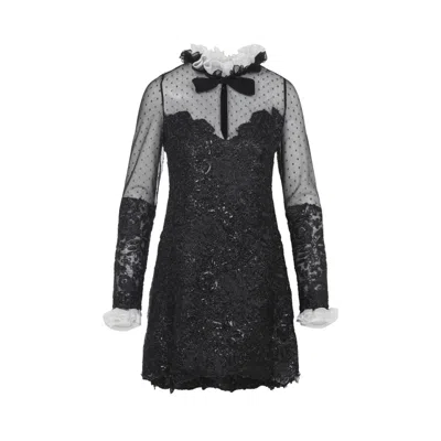 GIAMBATTISTA VALLI BLACK POLKA-DOT DRESS