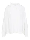 Giambattista Valli High Neck Acrylic-silk Blend Shirt With Pleating In White