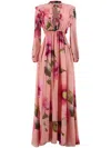 Giambattista Valli Botanic Blow Up Georgette Dress With Bows Details In Pink