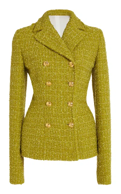 Giambattista Valli Bouclé Blazer In Green