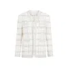Giambattista Valli Check-pattern Tweed Jacket In White