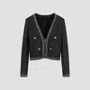 Giambattista Valli Bouclé Sequin-embellished Jacket In Black Silver