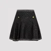 Giambattista Valli Bouclé Flared Mini Skirt In Black Silver