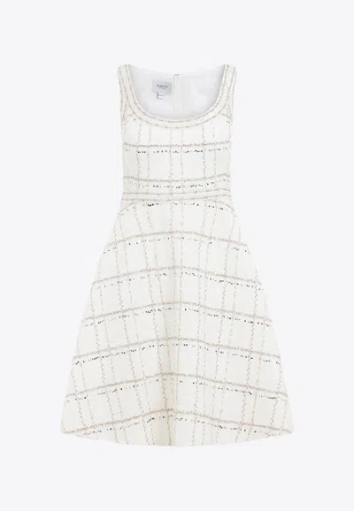 Giambattista Valli Boucle Sequin-embellished Knee-length Dress In White