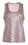 Giambattista Valli Bouclé Tank Top In Pink