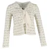 Giambattista Valli Bouclé Tweed Jacket In Light Green Cotton