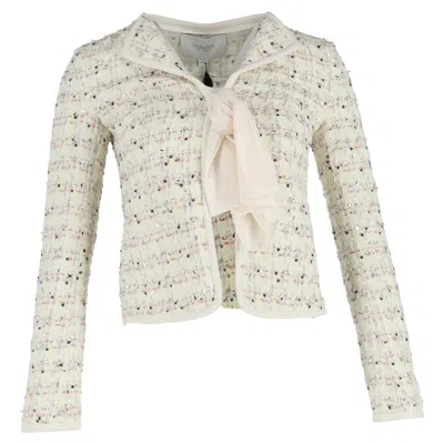 Giambattista Valli Bouclé Tweed Jacket In Light Green Cotton