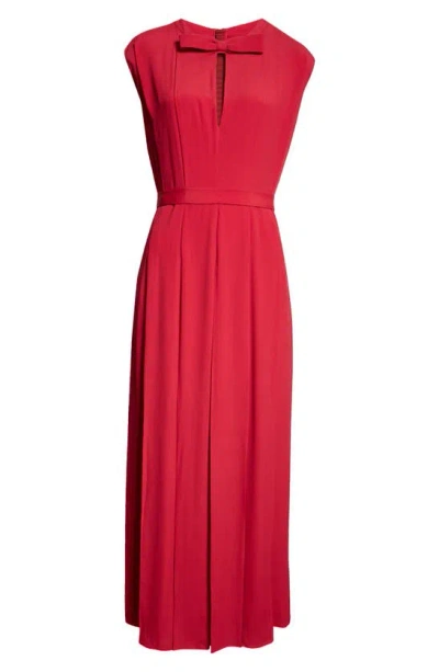 Giambattista Valli Bow Cutout Cap Sleeve Gown In Amarena