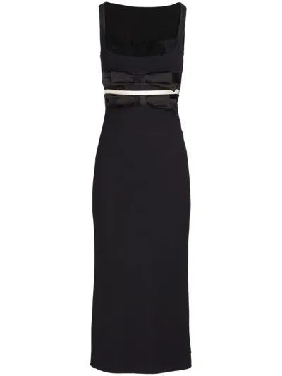 Giambattista Valli Bow-detail Crepe Midi Dress In Black