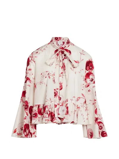 Giambattista Valli Bow-detail Floral-print Blouse In Multi