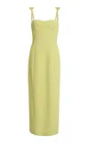 Giambattista Valli Bow-detailed Crepe Midi Dress In Green
