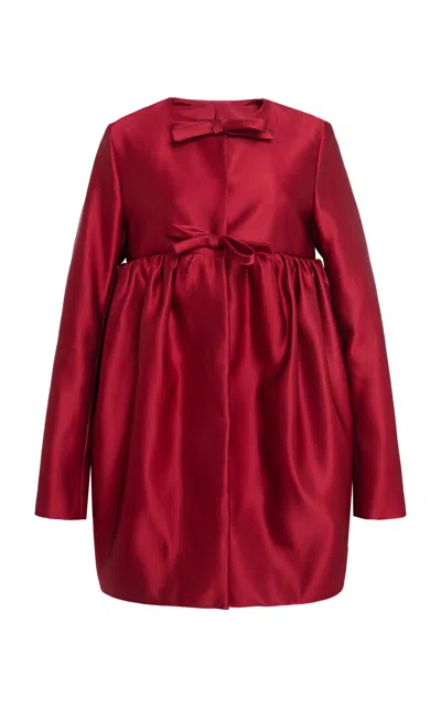 Giambattista Valli Bow-detailed Douchesse Coat In Red