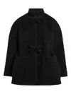 Giambattista Valli Bow-detailed Patch-pocket Coat In Brown