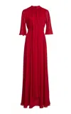 Giambattista Valli Bow-detailed Sable Maxi Dress In Red