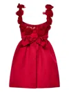 Giambattista Valli Satin Mini Dress With Structured Balloon Skirt In Red