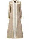 Giambattista Valli Braided-trim Tweed Coat In Neutrals