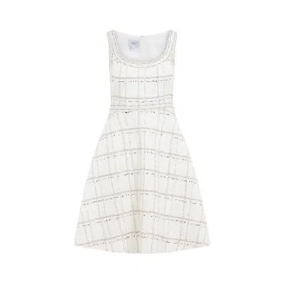 Giambattista Valli Boucle Sequin-embellished Knee-length Dress In White