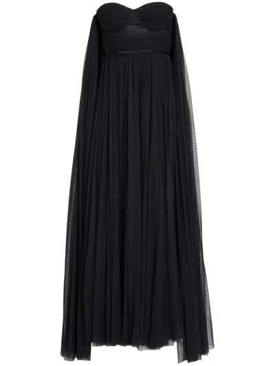 Giambattista Valli Bustier Cape Gown In Black