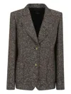 Giambattista Valli Buttoned Blazer In Brown