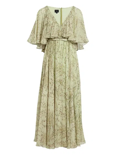 Giambattista Valli Cape-detail Floral-print Dress In Multi